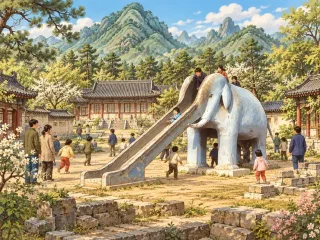 承德人,你还记得避暑山庄里的大象滑梯吗?