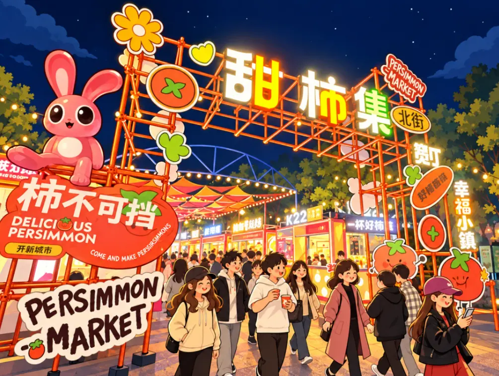 零售小事 | 不年不节的,甜柿集怎么这么多人?再看承德市开发区网红街区甜柿集。
